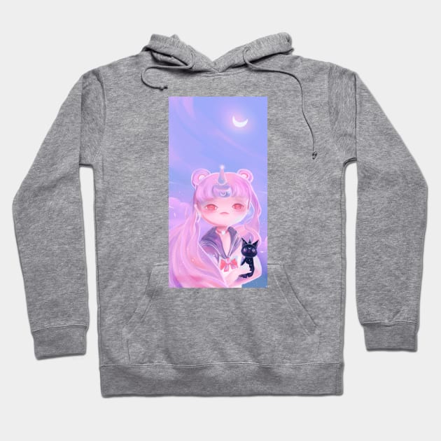 Sailor Moon Hoodie by Miya Gu Art